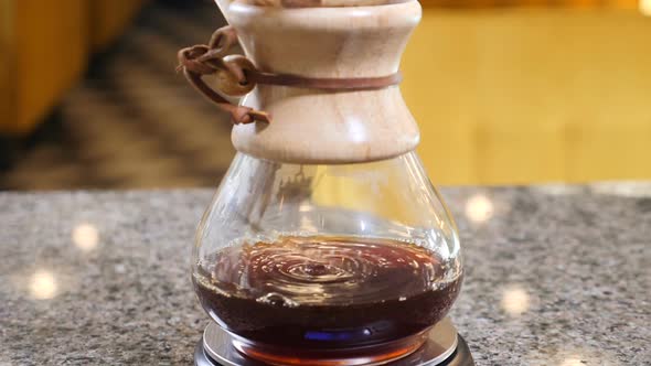 Slow Motion of Modern Method of Coffee Brewing