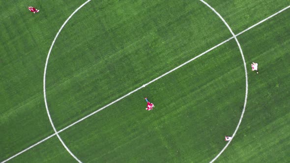 Aerial Top Down View of Soccer Field