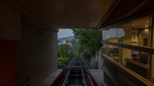 The Peak Tram in Motion  Hong Kong