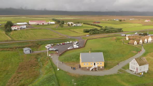 Aerial View of Glaumbaer Iceland