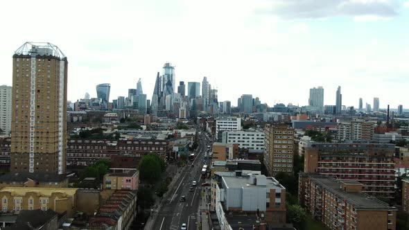 Drone shot of beautiful place in London