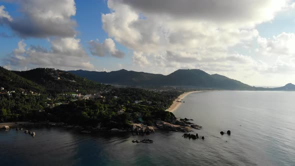 Beautiful high view of nature with sea ocean