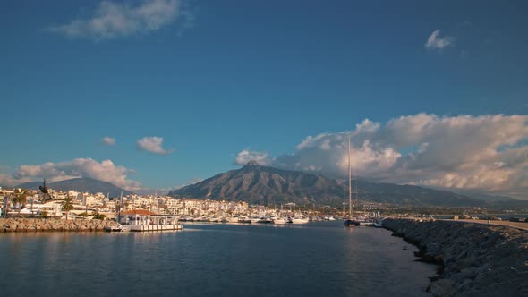 Gimbal Shot Time Lapse of Puerto Banus in Spain