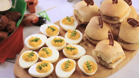 Snacks for watching a football game.