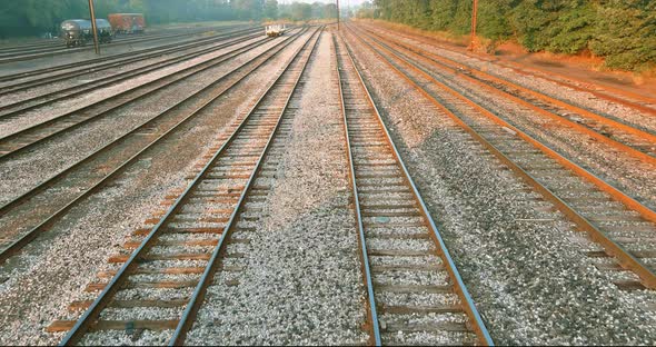 Railway Tracks with Switches and Interchanges at a Main Line Cargo Platform