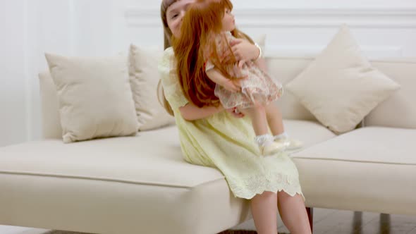 Girl Dancing with Her Doll