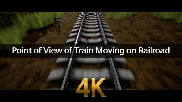 Point Of View Of Train Moving On Railroad