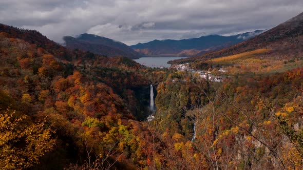 Mountain Waterfall Autumn