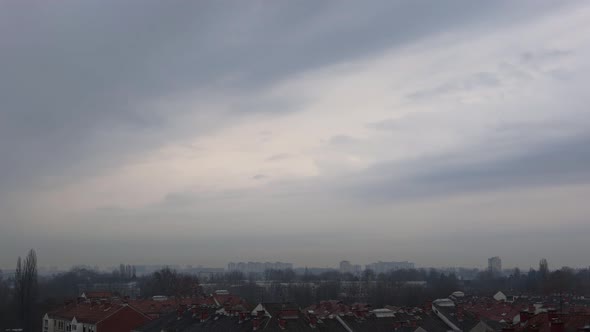 Clouds over city timelapse
