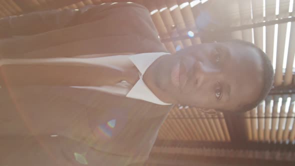 Portrait of Young Black Businessman in Formal Suit