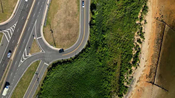 Panoramic View of Bay NJ US From the Height of Bird Flight