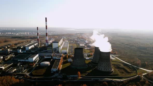 The Distant Plan of a Thermal Power Plant That Burns Coal