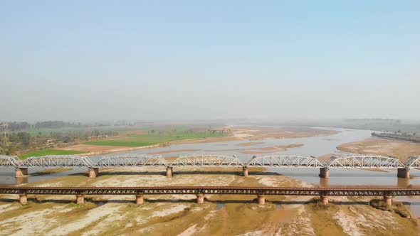 View of 2 Railway bridges constructed side by side in Ludhiana, Punjab