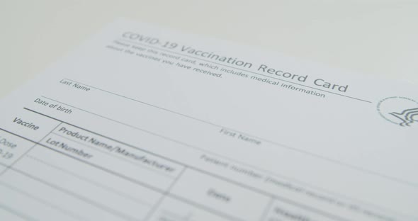 USA CDC COVID19 Vaccine Immunization Card