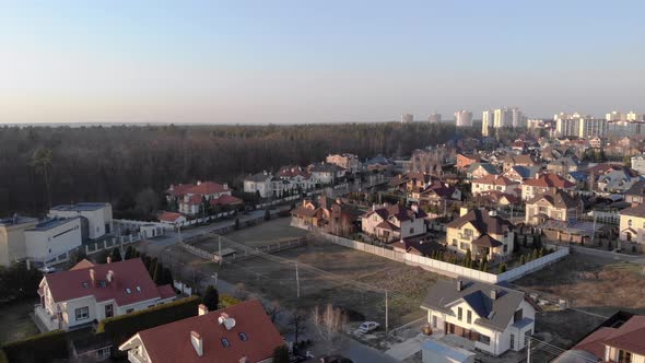 Suburb Houses And Forest