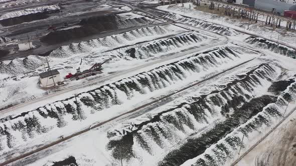 Sugar Factory. Processing Beets in the Winter. Aero