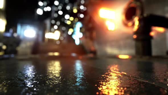 Neon Bokeh Lights at Rainy Night alt