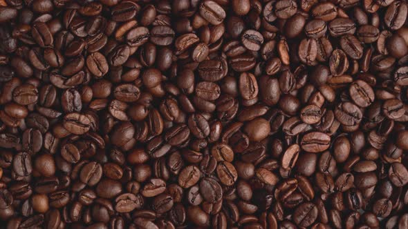 Coffee beans rotate during roasting