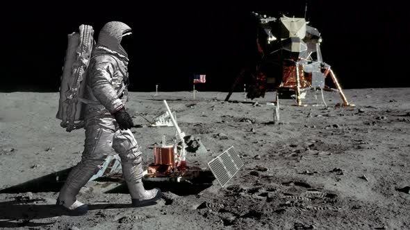 Astronaut Walking on the Moon