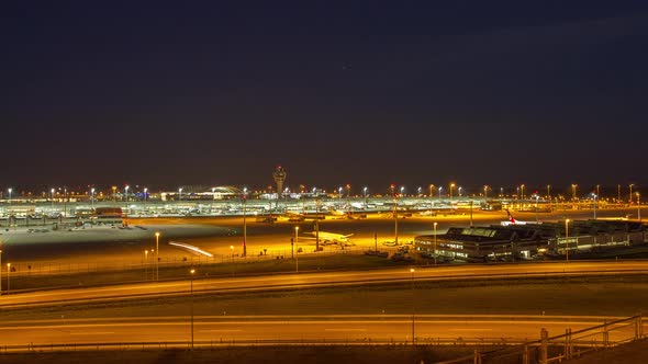 Airplane Landings During the Sunset