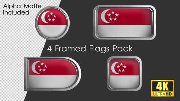Framed Singapore Flag Pack