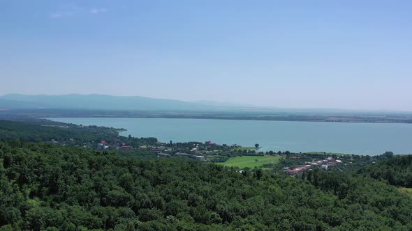 Aerial view of Zemplinska Sirava reservoir in Slovakia