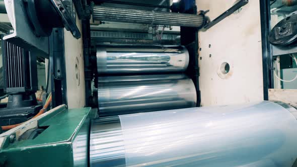 PVC Sheet Making Machine at a Plastic Factory