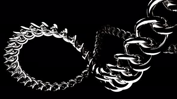 Monochrome abstract bended chain in slow motion