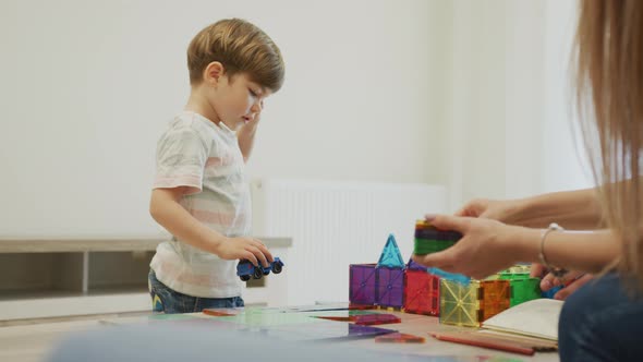 Parents and child playing