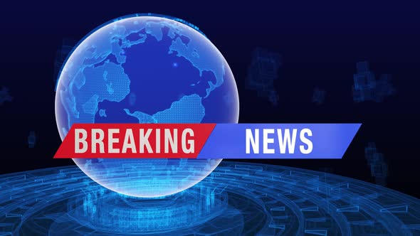 Breaking News Banner In Front Of A Digital Globe Network A24 alt