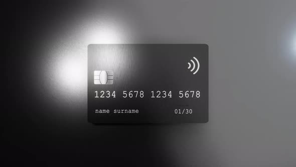 3D Animation of a metal credit card