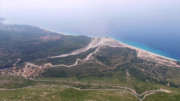 Aerial view of mountains in Albania