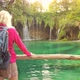 Woman Walking in Plitvice Lakes National Park - VideoHive Item for Sale