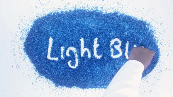 South Asian Hand Writes On Blue Light Blue