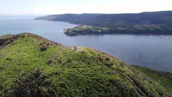 The Summit of The Holy Isle in Scotland Overlooking the Firth of Clyde