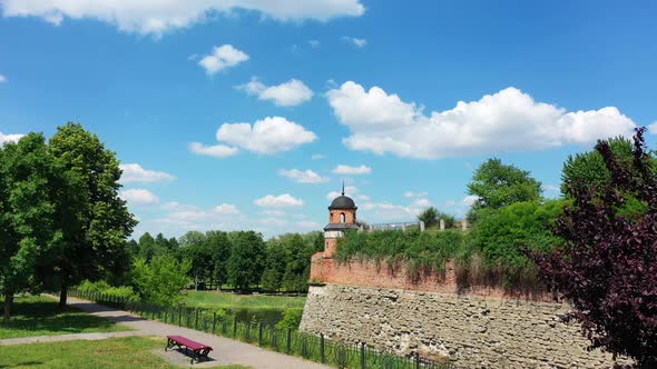 Drone Video of Castle in Dubno Ukraine