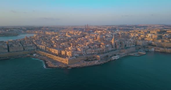 ancient capital city of Valletta Malta with port