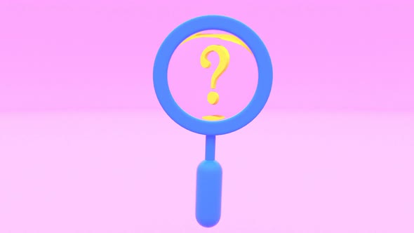 Magnifying Glass Question Mark Search Focus Look Able to Loop Seamless
