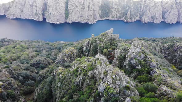 Aerial view. River Sil Canyon, Galicia Spain