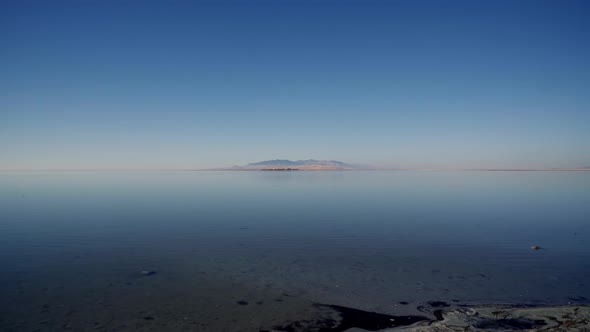 Beautiful Scenic view of landscape and the great salt lake from Antelope Island State Park in Utah,