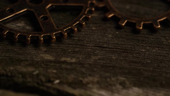 Rotating stock footage shot of antique and weathered watch faces - WATCH FACES 039