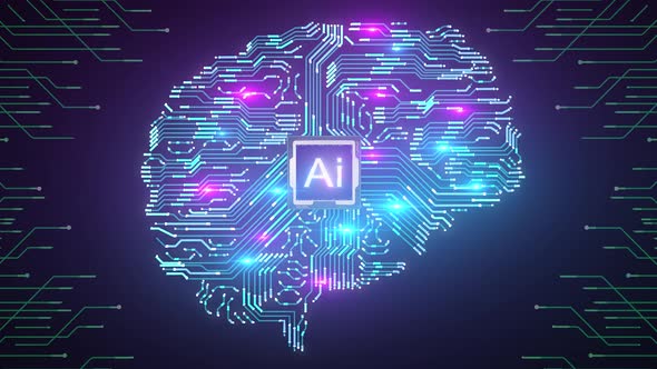 artificial intelligence Brain network Ai line circuit technology Data internet 5g cyber security