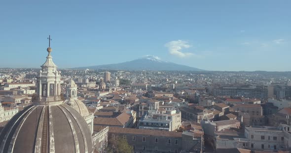 aerial view of Catania city near the main Cathedral