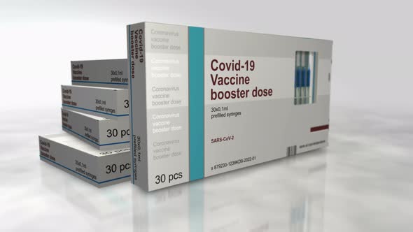 Covid-19 Vaccine booster dose pack abstract concept 3d