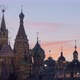 Saint Basil Cathedral and Tower of Kremlin in Moscow in Dusk Time Russia - VideoHive Item for Sale