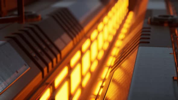 Futuristic Motion Background or Cyber Surface with Metal and Lights alt