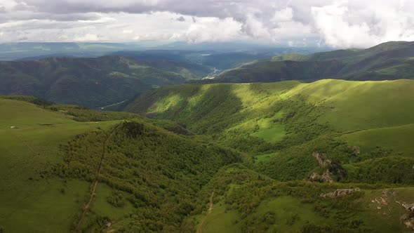 Flying Over a Highland Plateau