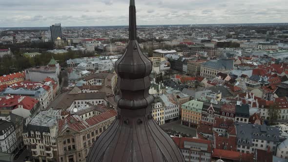 Riga old town aerial view