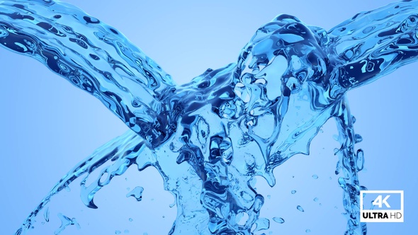 Fountain Blue Water Splash Collision alt