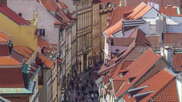 View From the Height Powder Tower in Prague Timelapse